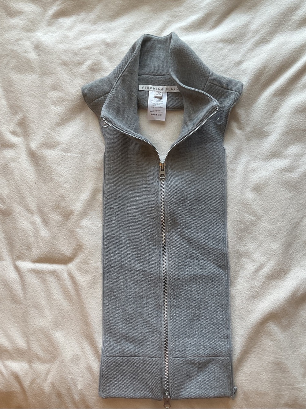 Veronica Beard Grey Zip-Front Dickey